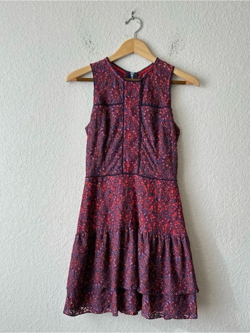 Parker Sleeveless Floral Midi Dress in Red and Navy